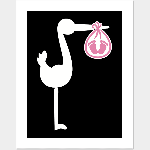 Stork baby Wall Art by Designzz